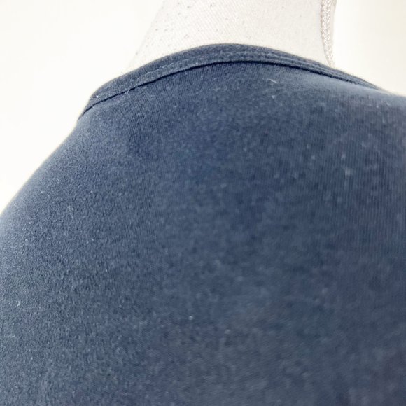 Lyn Dorf Shirt Women Extra Large Black Gold Lucky 7 Rhinestone Studs V-Neck Tee - Picture 9 of 10